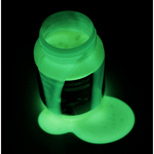 Fotoluminiscenční barva s vysokou svítivostí, LumiSafe Hi-Glow 100 ml bílá 1kg (svítí zelenožlutě) - Kód: 04616