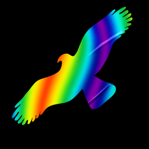 Silueta dravce Direct rainbow proti narážení ptáků do oken z holografické fólie Silueta dravce č.8 z holografické folie Fantasy rainbow (80 x 200 mm tl. 0,065 mm) - kód: 24601