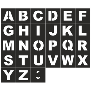 Sada - šablony písmen "A-Z" vodorovné značení Sada - šablony písmen "A-Z" vodorovné značení, 235 x 235 mm, výška písma: 160 mm, Kód: 24930