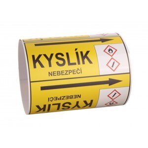 Páska na značení potrubí Signus M25 - KYSLÍK Samolepka 100 x 77 mm, délka 1,5 m, Kód: 25799