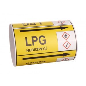 Páska na značení potrubí Signus M25 - LPG Samolepka 130 x 100 mm, délka 1,5 m, Kód: 25801