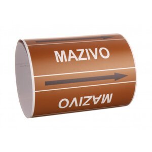 Páska na značení potrubí Signus M25 - MAZIVO Samolepka 100 x 77 mm, délka 1,5 m, Kód: 25805