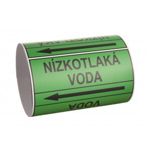 Páska na značení potrubí Signus M25 - NÍZKOTLAKÁ VODA Samolepka 100 x 77 mm, délka 1,5 m, Kód: 25985