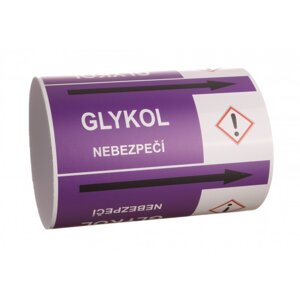 Páska na značení potrubí Signus M25 - GLYKOL Samolepka 100 x 77 mm, délka 1,5 m, Kód: 26038