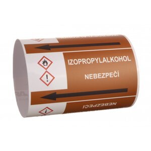Páska na značení potrubí Signus M25 - IZOPROPYLALKOHOL Samolepka 130 x 100 mm, délka 1,5 m, Kód: 26059