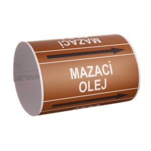 Páska na značení potrubí Signus M25 - MAZACÍ OLEJ Samolepka 130 x 100 mm, délka 1,5 m, Kód: 26080