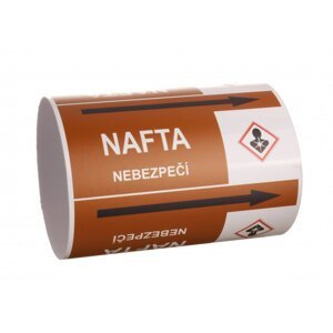 Páska na značení potrubí Signus M25 - NAFTA Samolepka 100 x 77 mm, délka 1,5 m, Kód: 26087