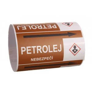 Páska na značení potrubí Signus M25 - PETROLEJ Samolepka 100 x 77 mm, délka 1,5 m, Kód: 26102