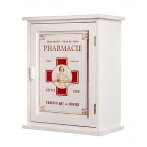 Dřevěná nástěnná lékárnička PHARMACIE Lékárnička PHARMACIE, 24 x 30 x 13 cm, Kód: 27138
