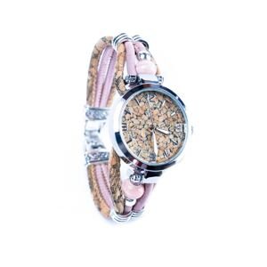 Dámské korkové hodinky eco-friendly - Cara, růžové