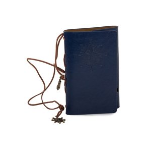VERK Cestovatelský deník v kožených deskách - modrý