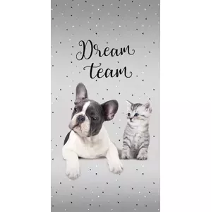 DETEXPOL Osuška - Pes a kočka - Dream Team - 140 x 70 cm - Detexpol