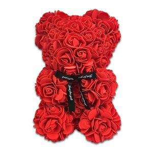 Zaparkorun Medvídek z růží v dárkovém balení - 25 cm