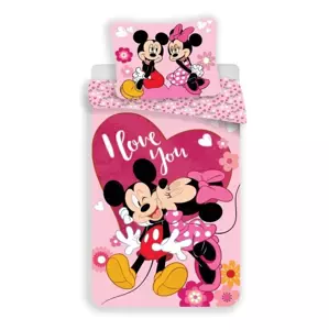 Povlečení z mikrovlákna - Mickey a Minnie Kiss micro - 140 x 200 cm + 70 x 90 cm - JERRY FABRICS