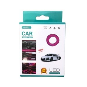 Trendimax Kompletní sada flexibilního neonového LED proužku do interiéru auta - 3 m - růžový