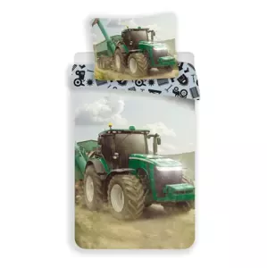 JERRY FABRICS Povlečení - Traktor - zelený - 140 x 200 cm - 70 x 90 cm - Jerry Fabrics
