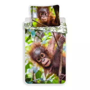 JERRY FABRICS Bavlněné povlečení - Orangutan 02 - 140 x 200 cm - Jerry Fabrics